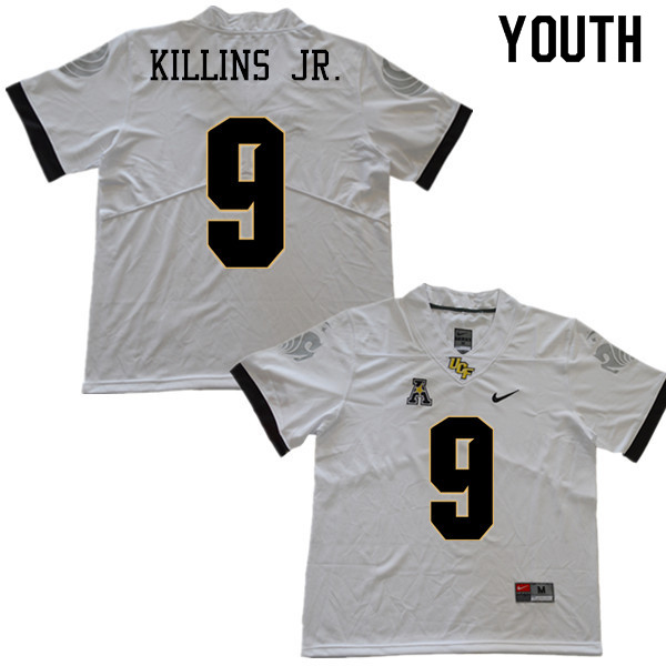 Youth #9 Adrian Killins Jr. UCF Knights College Football Jerseys Sale-White